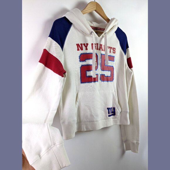 Victoria’s Secret PINK NY Giants Hoodie Womens Football Pullover Crop - Picture 2 of 4